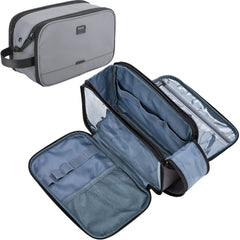 ZEEMO front view showing durable travel toiletry bag and organized layout