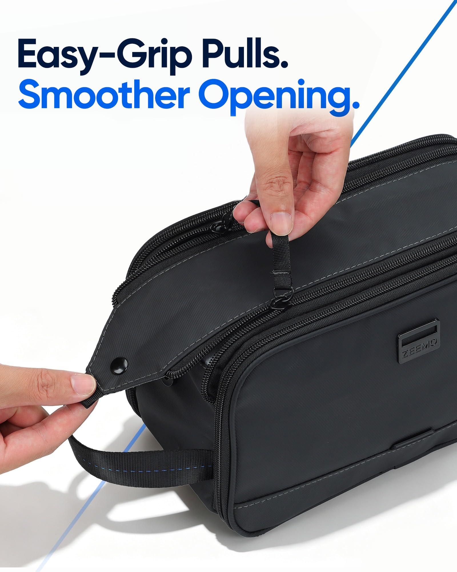 ZEEMO holding full-size bottles upright for space-saving packing