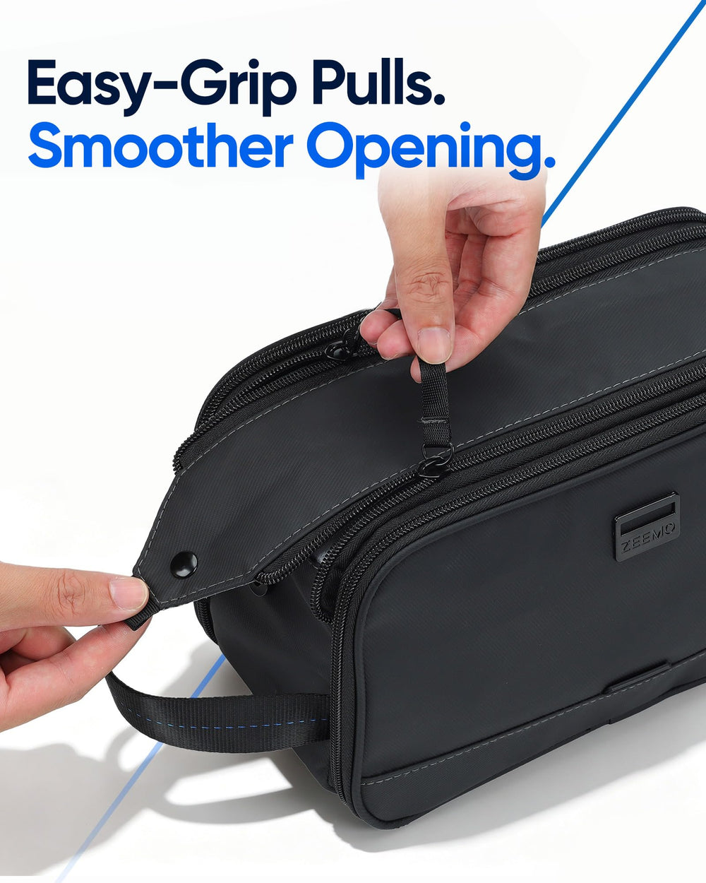 ZEEMO holding full-size bottles upright for space-saving packing
