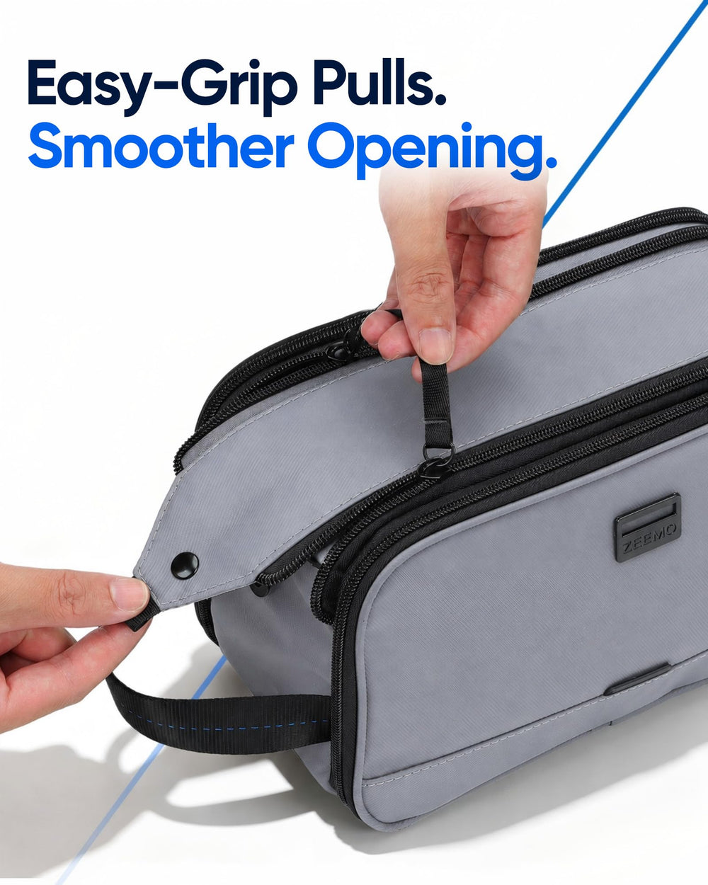 ZEEMO magnetic top flap shown closed for fast, secure access