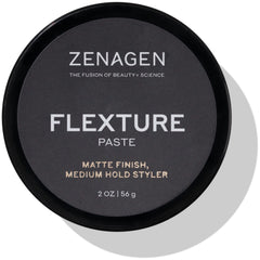 Zenagen Flexture Paste front jar showing label and compact 2 oz size for easy travel