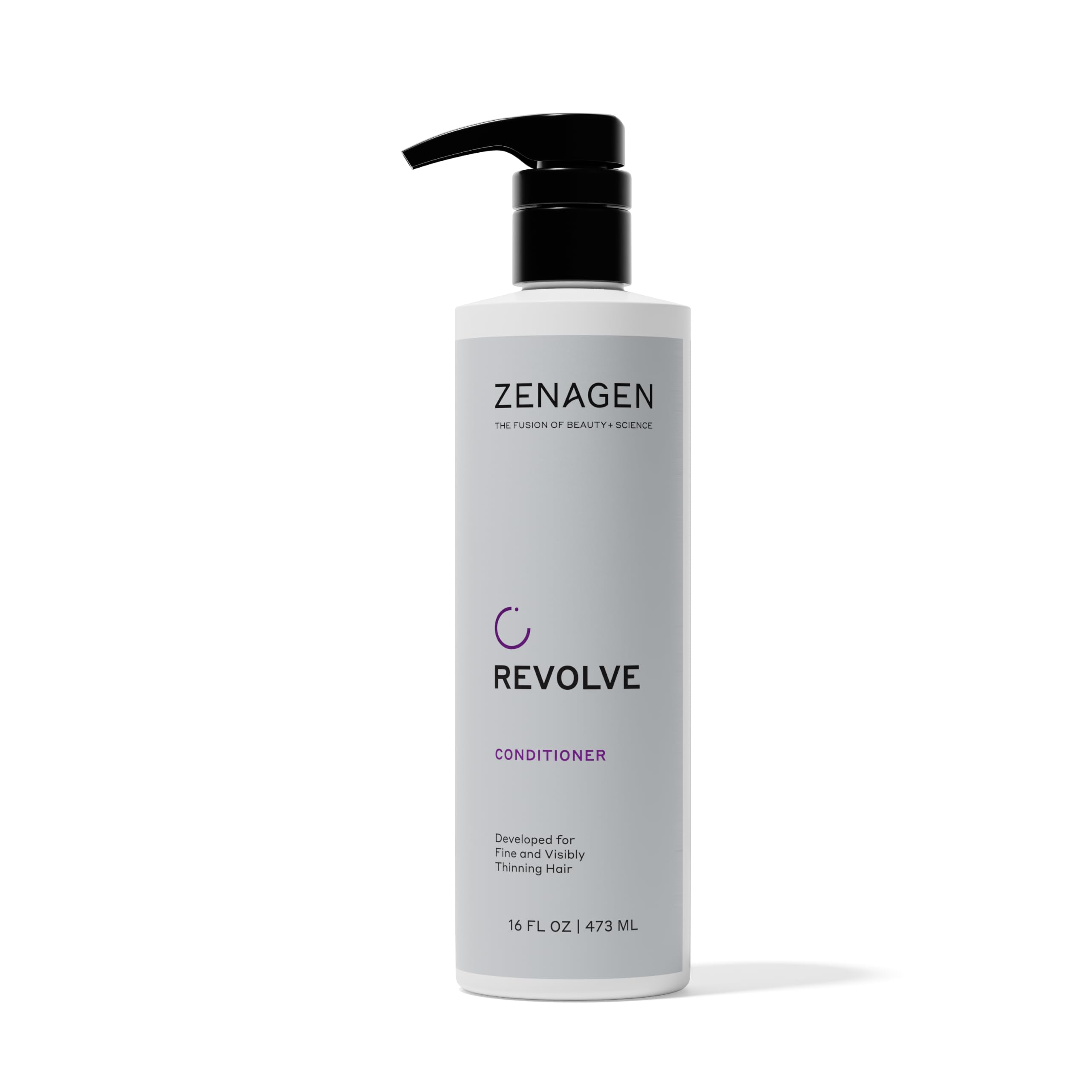 Zenagen Revolve front bottle showing branding and 16 fl oz size, clear benefit