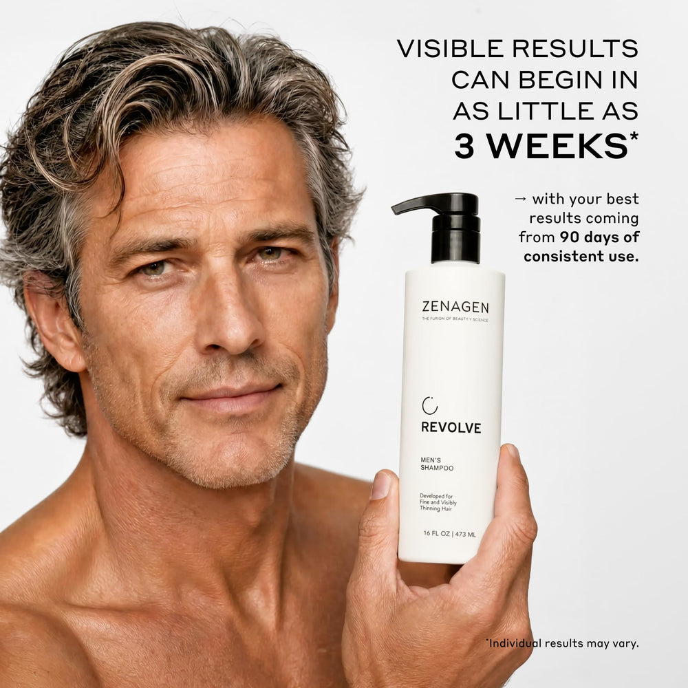 Zenagen bottle in hand demonstrating simple daily application