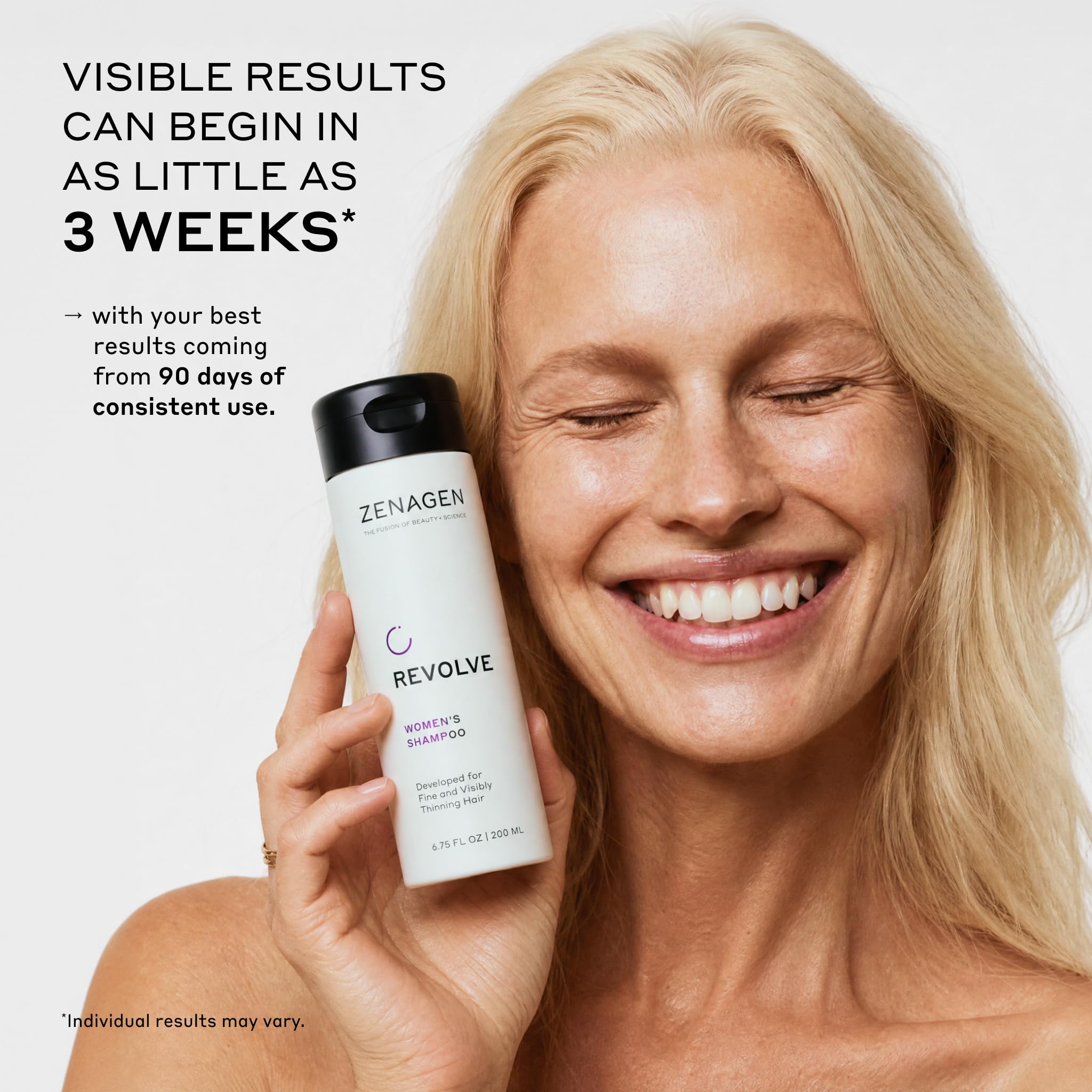 Zenagen applied to scalp demonstrating targeted scalp-refresh benefit