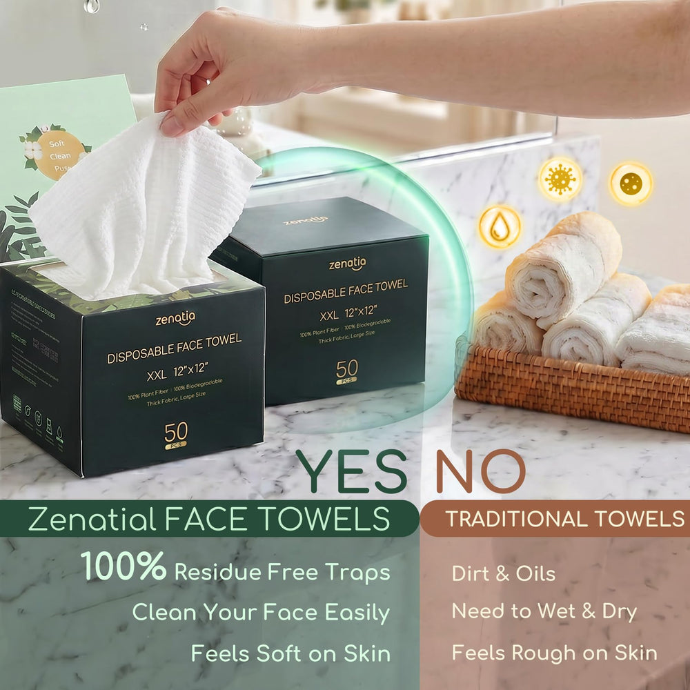 ZENATIA packaging label close-up showing plant-based fiber materials