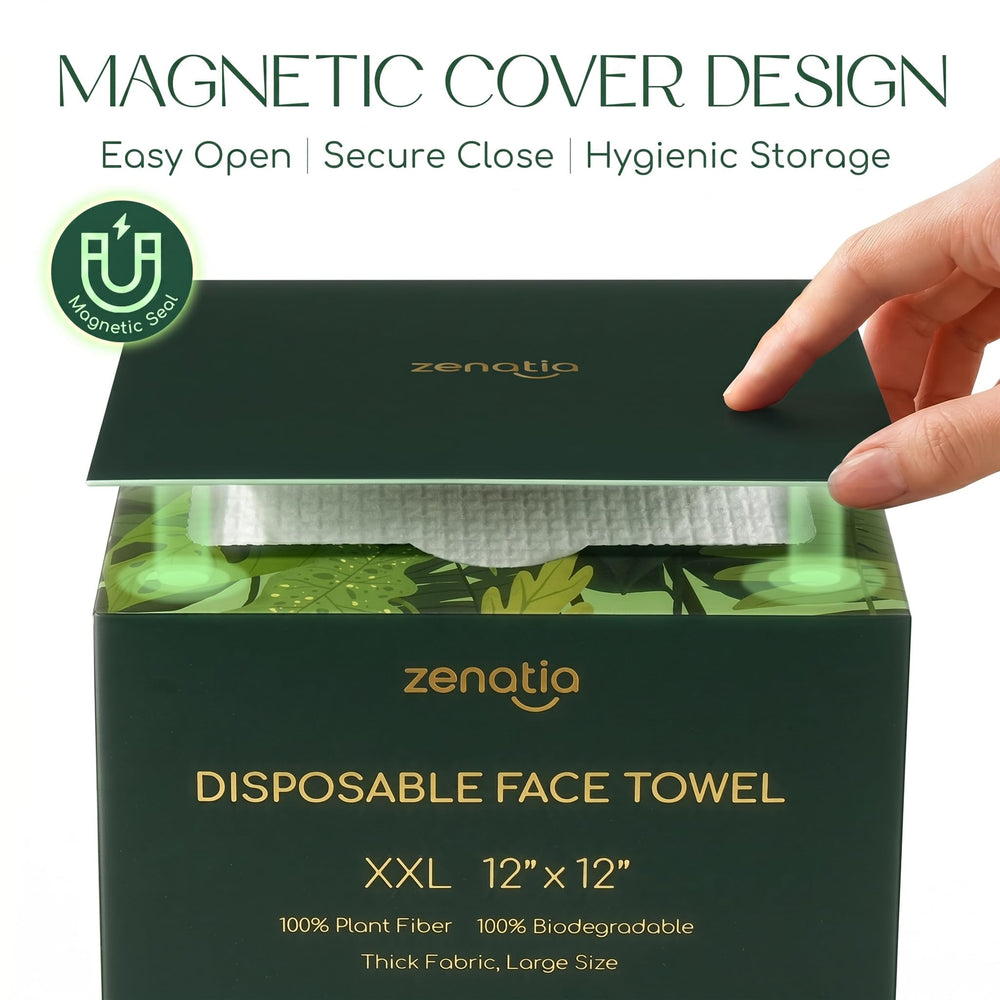 ZENATIA folded towel next to ruler showing generous 12 by 12 size