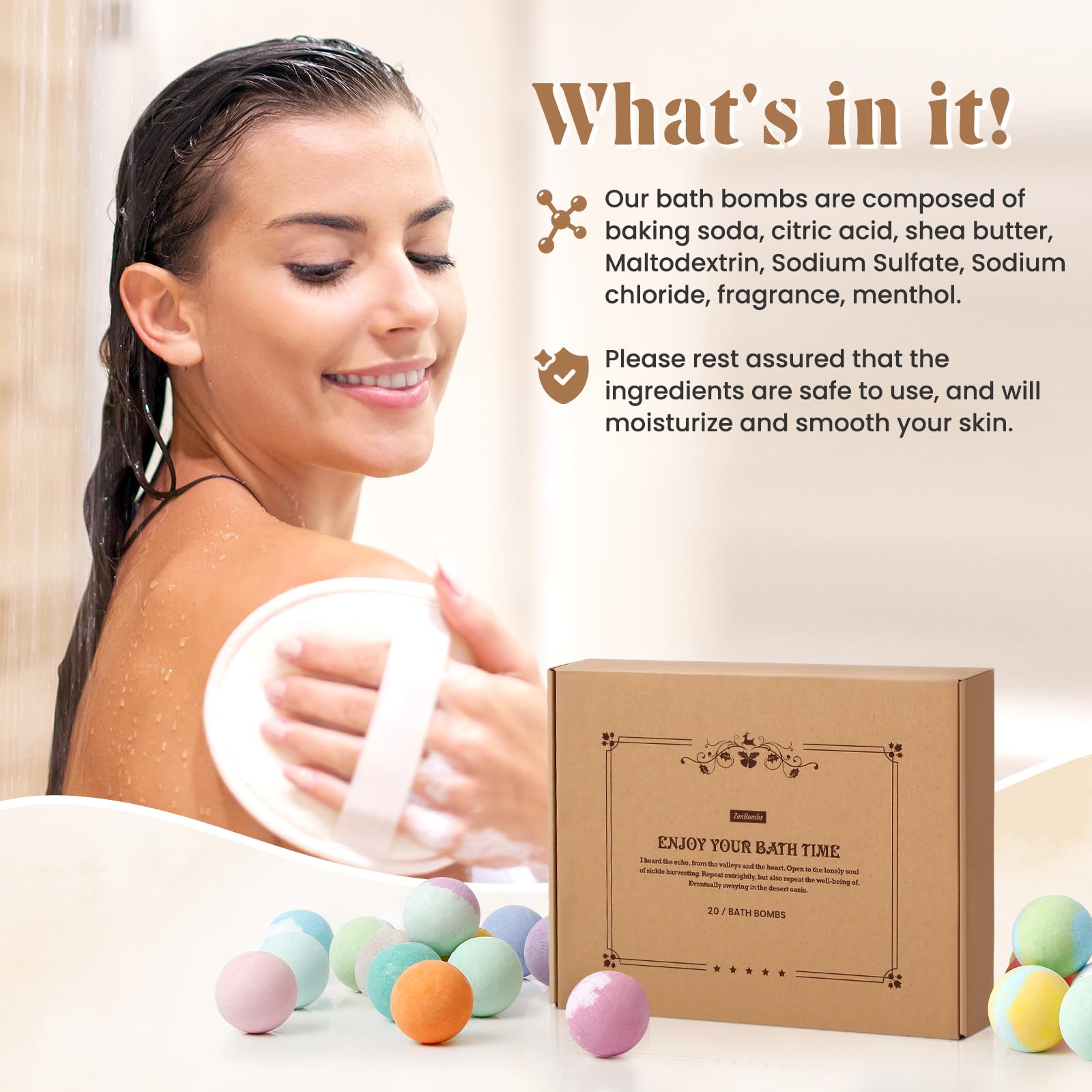 ZenBombs bath scene with bomb dissolving for a spa-like at-home experience