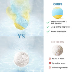 ZenBombs fizzing bomb in bathtub releasing color and fragrance for a relaxing soak benefit