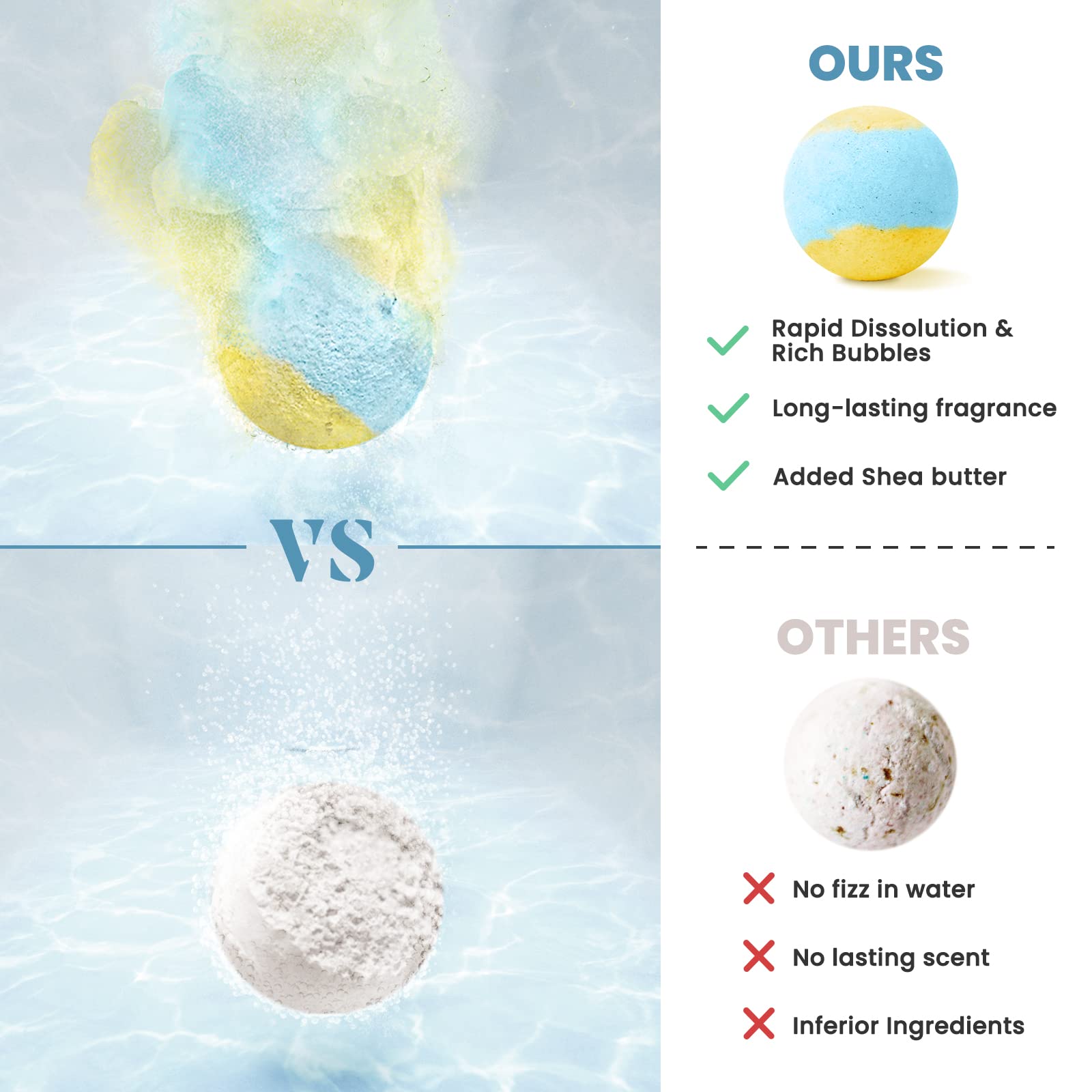 ZenBombs fizzing in tub with colorful swirls for a relaxing scented soak