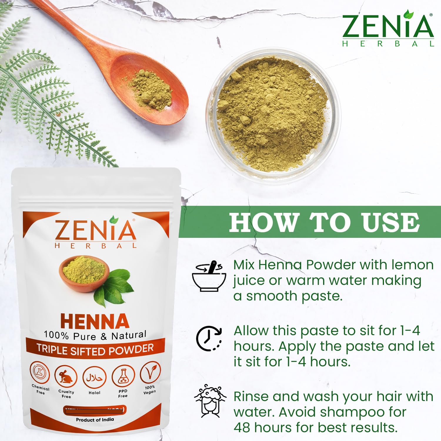 Zenia after color orange-red hair showing natural shine benefit