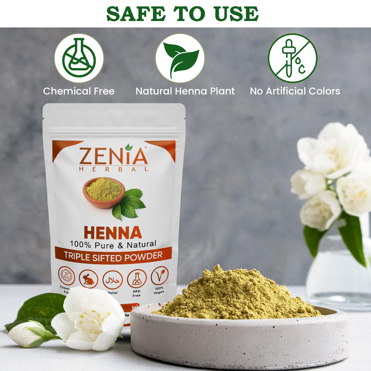 Zenia application brush applying paste to roots for even coverage