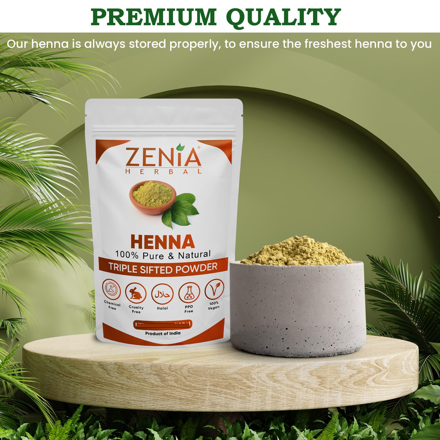 Zenia side label highlighting Rajasthan origin and purity benefit