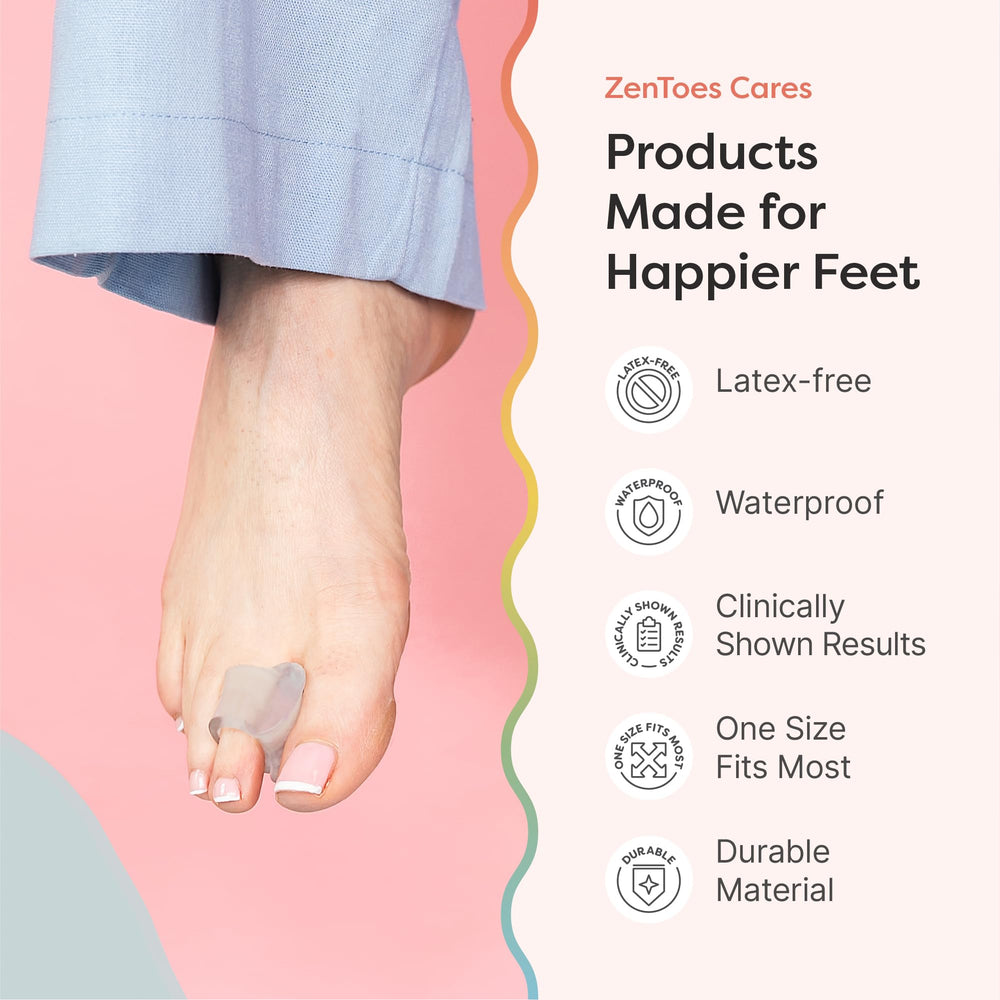 ZenToes paired with a bunion pad showing layered cushioning support