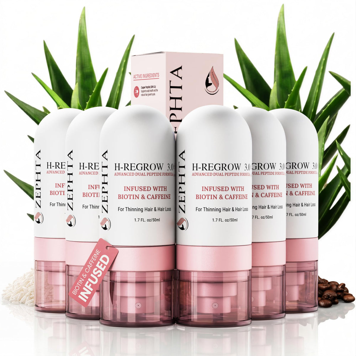 Zephta front packaging showing bottle and label, clear benefit of easy daily use