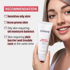 ZEROID ingredient label close-up highlighting MLE and Restomide, supportive barrier benefits