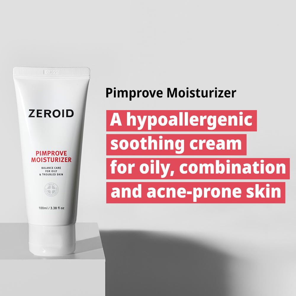 ZEROID texture close-up revealing lightweight cream, fast-absorbing benefit