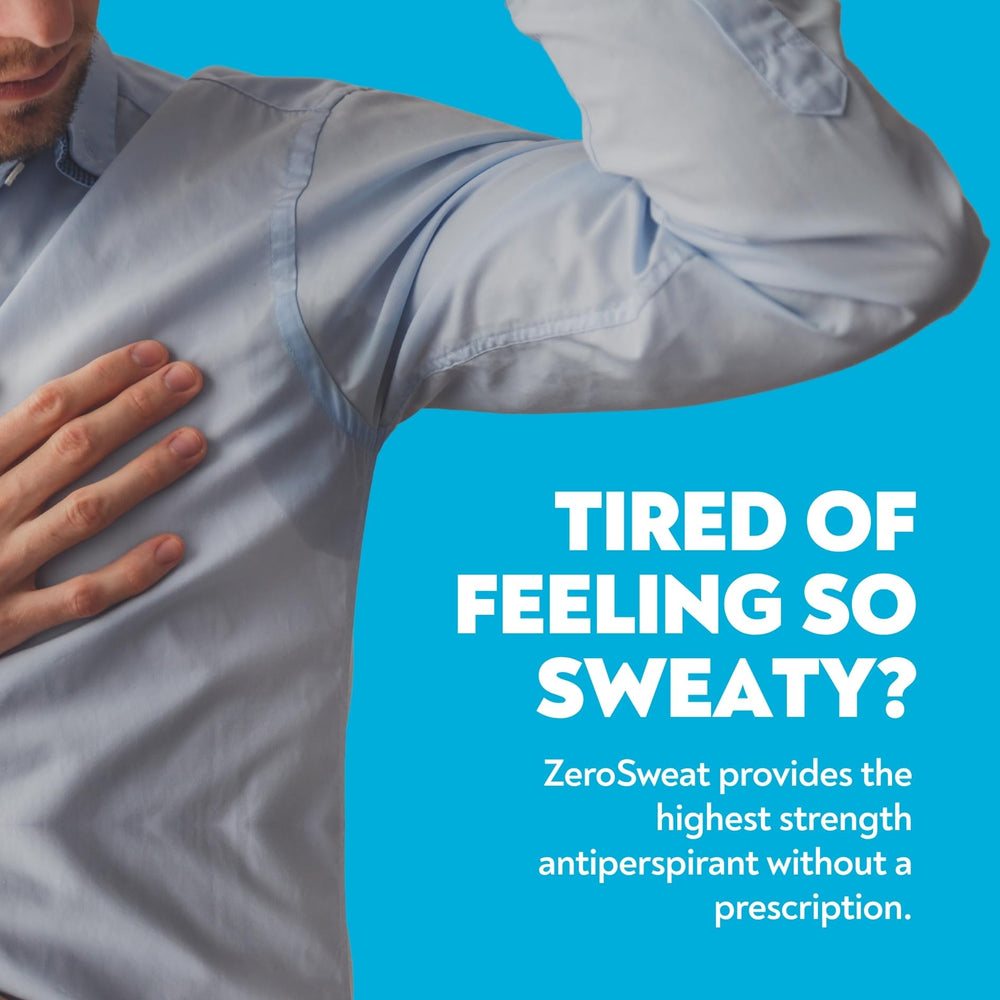 ZeroSweat being applied to underarm demonstrating quick absorption and sweat control