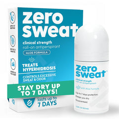 ZeroSweat front packaging showing aloe and clinical-strength benefit
