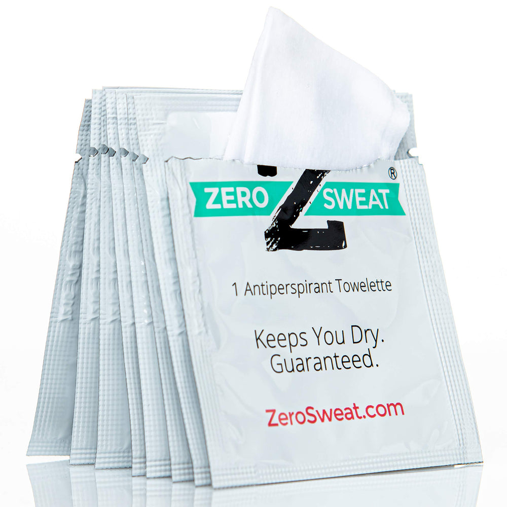 ZeroSweat pack in a travel bag showing discreet on-the-go confidence benefit