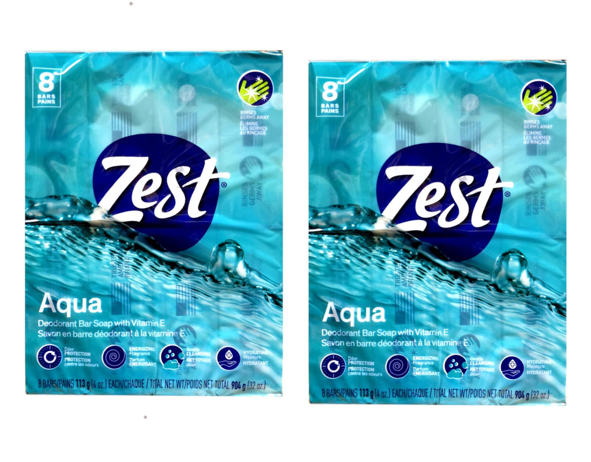Zest front packaging showing 16-count box and bright aqua branding for easy stocking