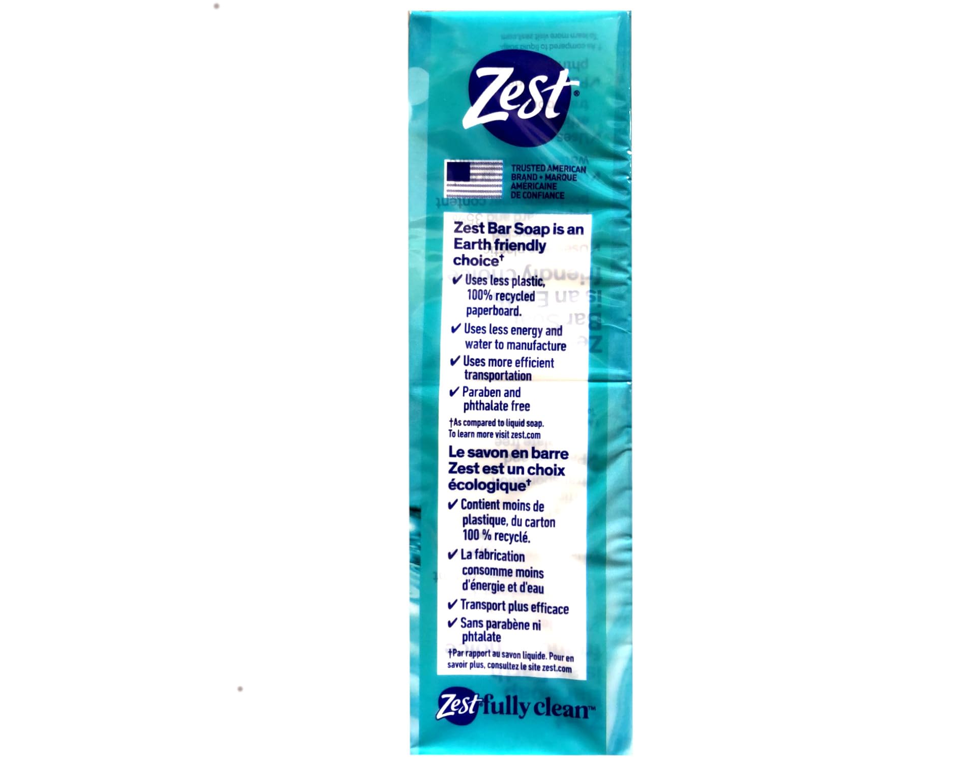 Zest ingredient label close-up highlighting Vitamin E and clean formulation benefit