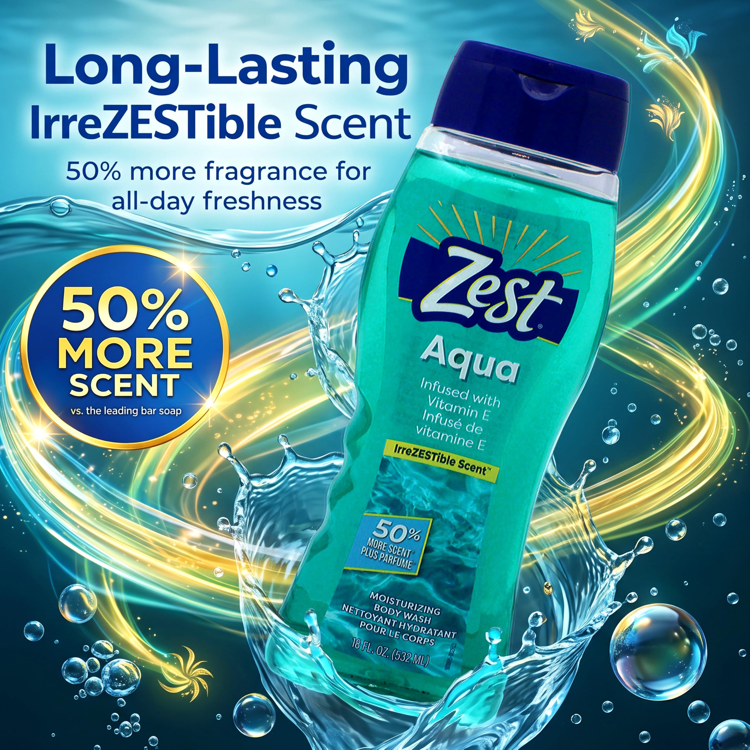 Zest Vitamin E ingredient visual conveying moisturizing benefit