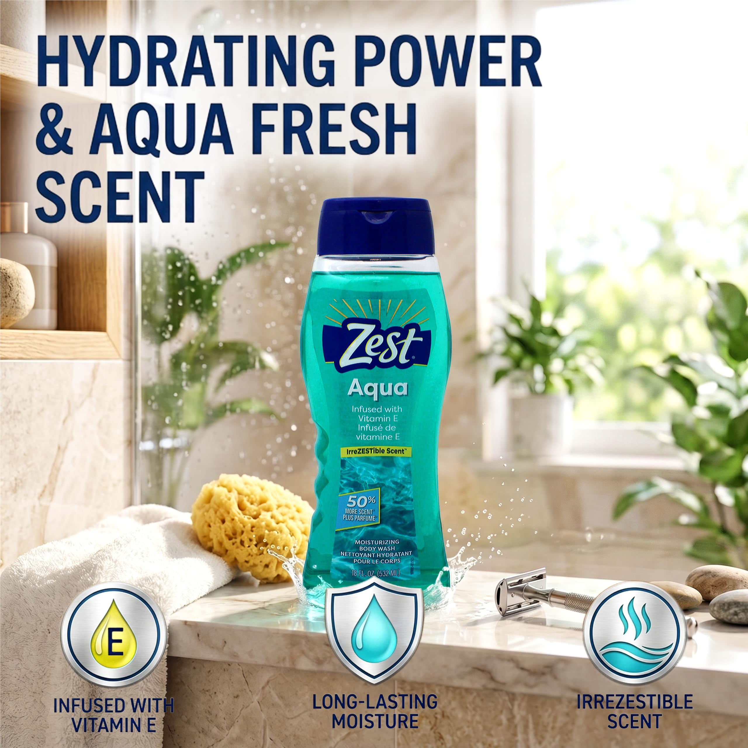 Zest lather texture on palm demonstrating rich foaming action