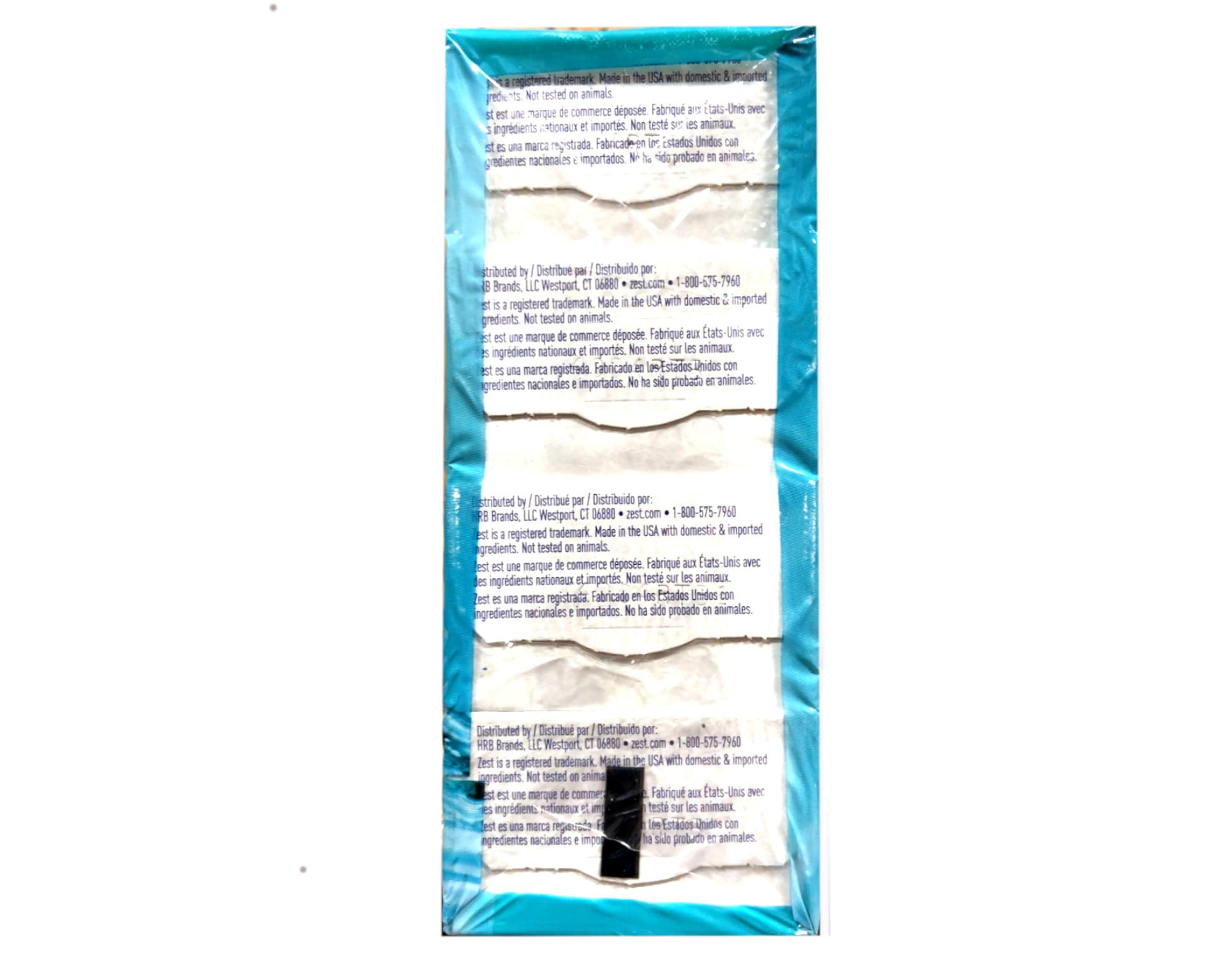 Recycled paperboard packaging of Zest Aqua Pure emphasizing eco-friendly design