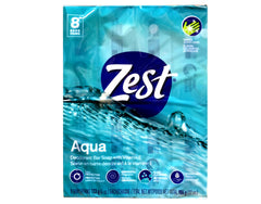 Close-up of a single Zest Aqua Pure bar revealing smooth texture and moisture