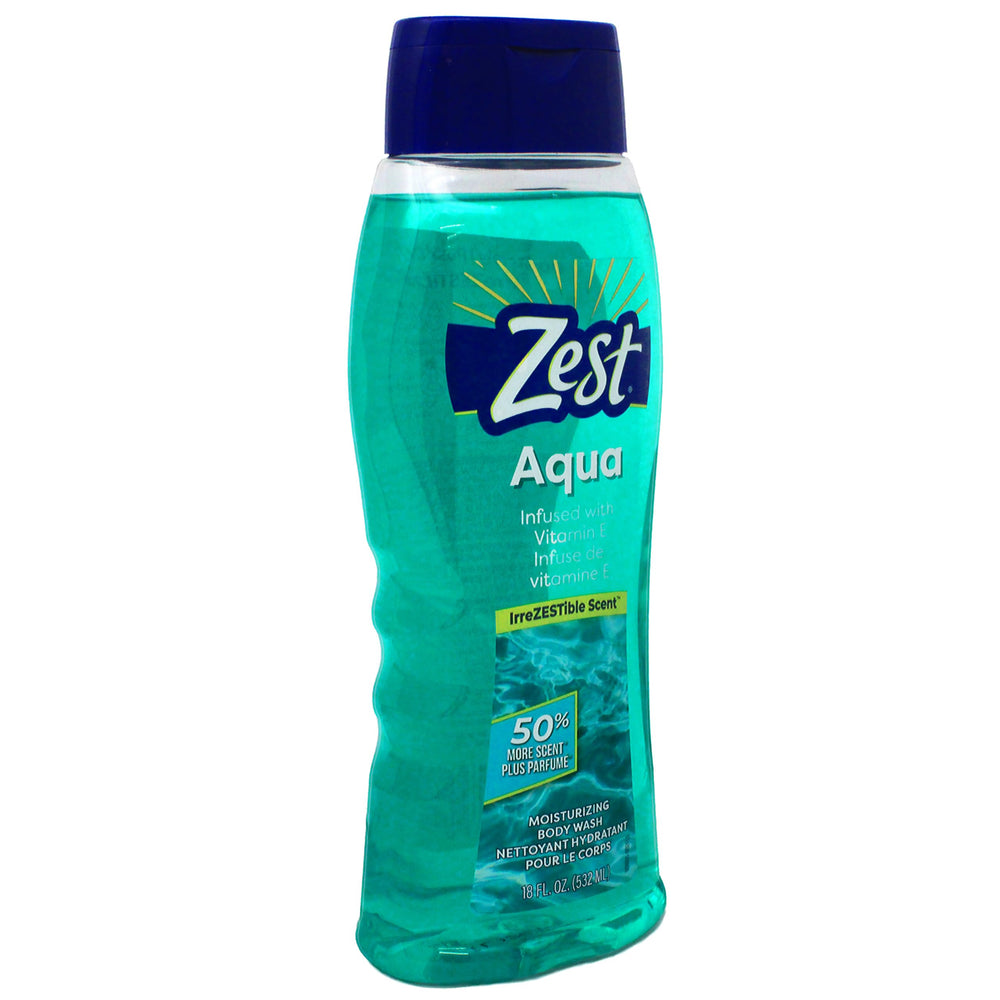 Zest held in hand for scale to show the 18 oz bottle size