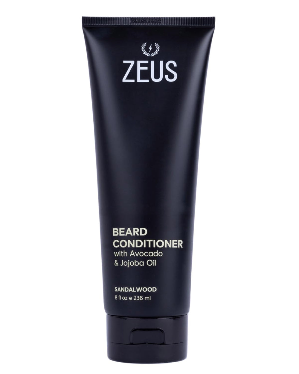 ZEUS front packaging showing 8 oz bottle and sandalwood scent benefit