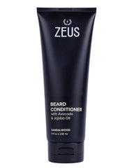 ZEUS front packaging showing 8 oz bottle and sandalwood scent benefit