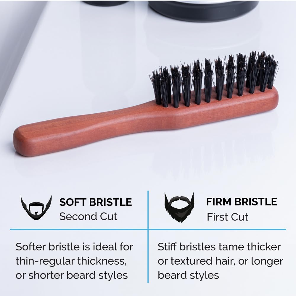 ZEUS brush in use on beard demonstrating smooth detangling and shaping