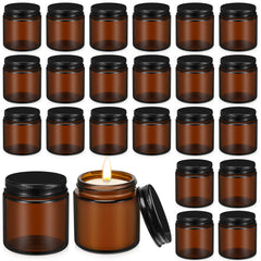Zhehao amber jars front view showing 24-pack and neat arrangement, convenient storage