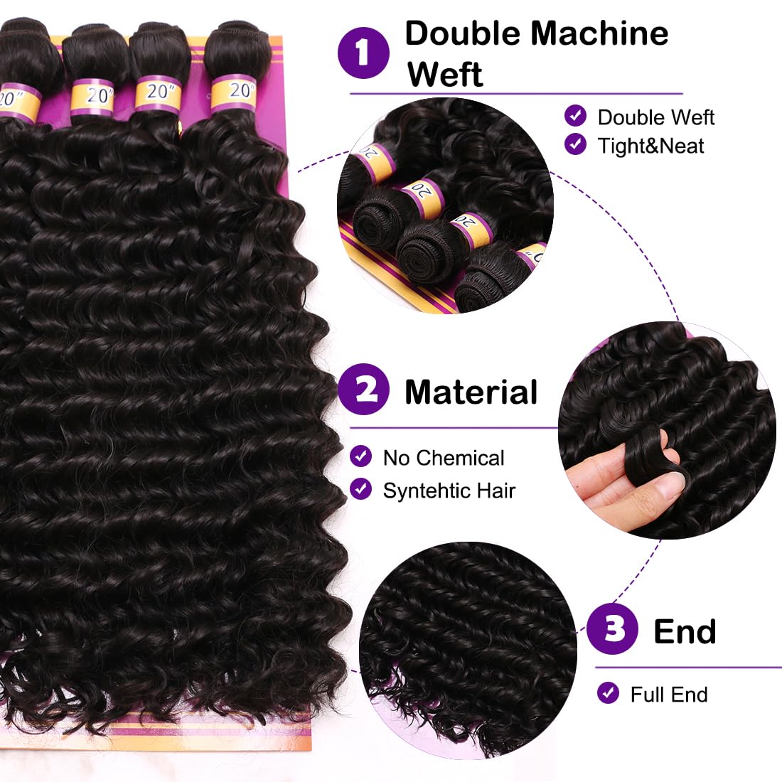ZHENLISI close-up of deep wave texture highlighting soft, defined curls