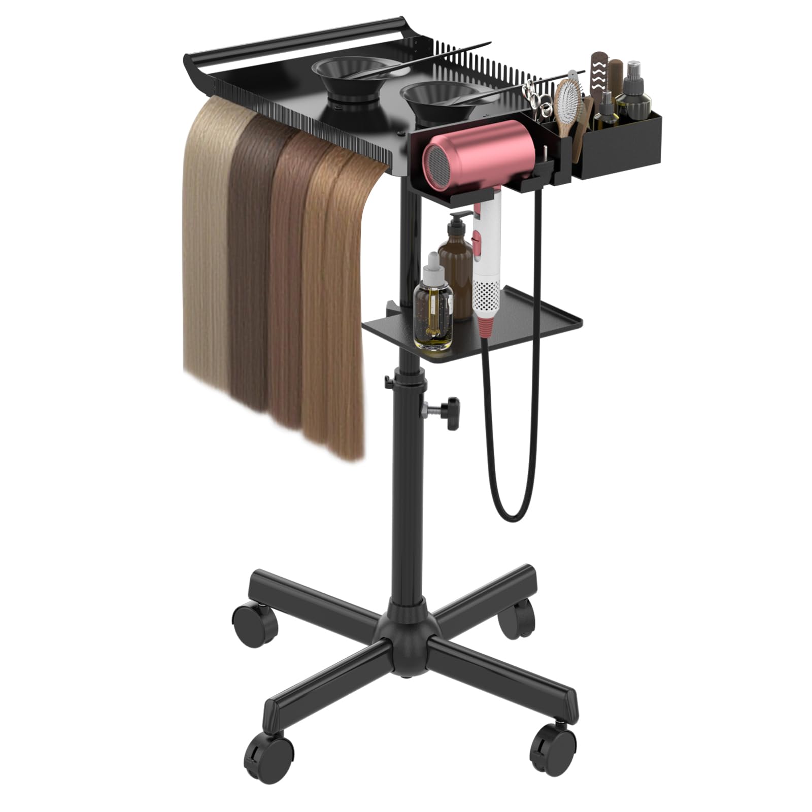 ZHOOGE tray front view showing full trolley and storage benefits