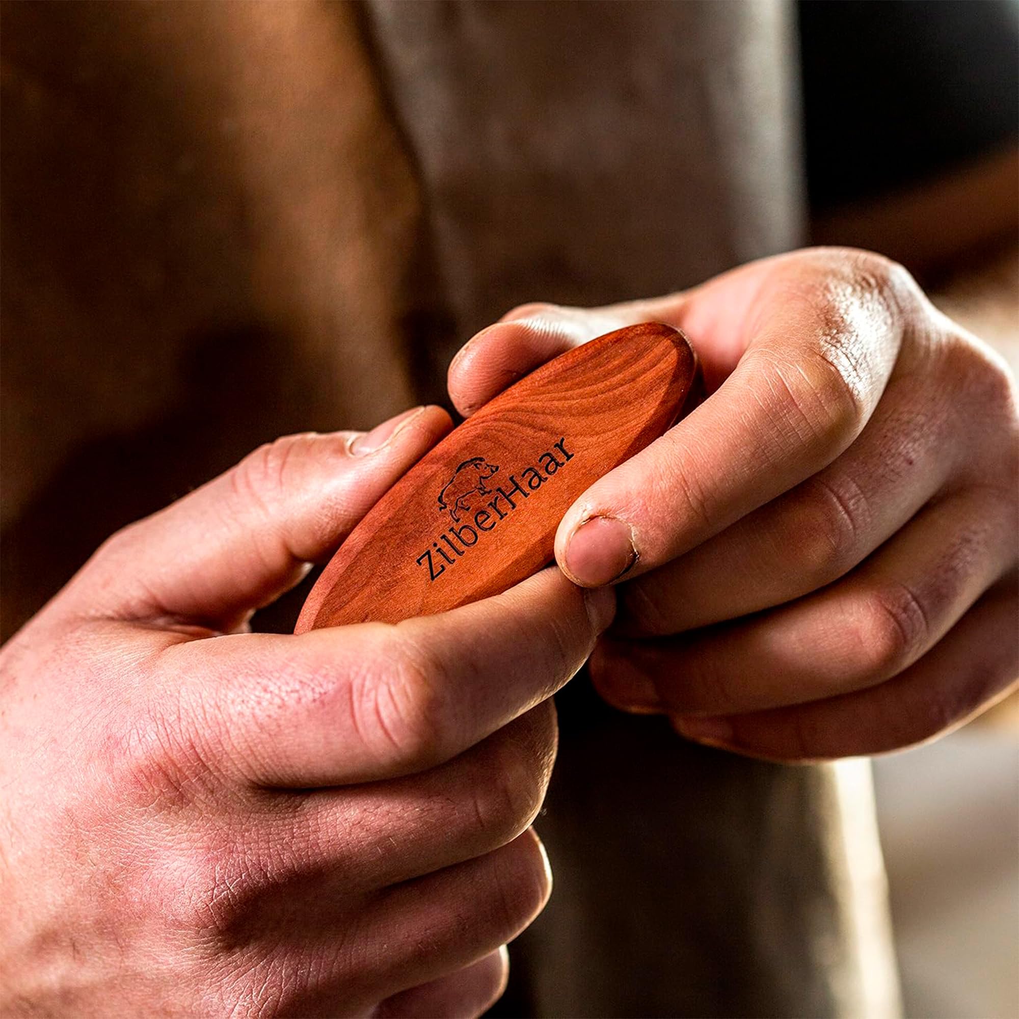 ZilberHaar brush inside travel pouch highlighting portability and protection