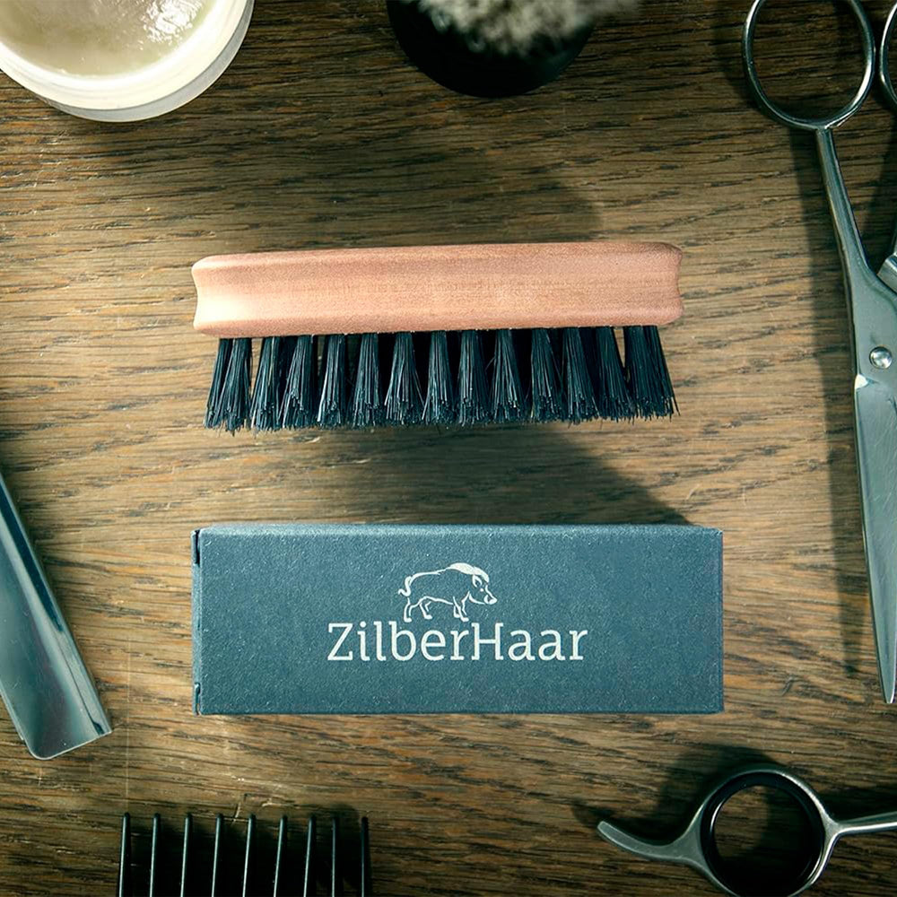 ZilberHaar packaging close-up with made-in-Europe label showing quality craftsmanship