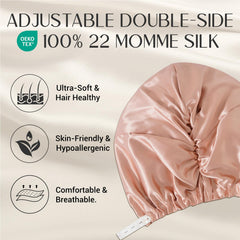 ZIMASILK bonnet close-up texture highlighting smooth silk for reduced friction