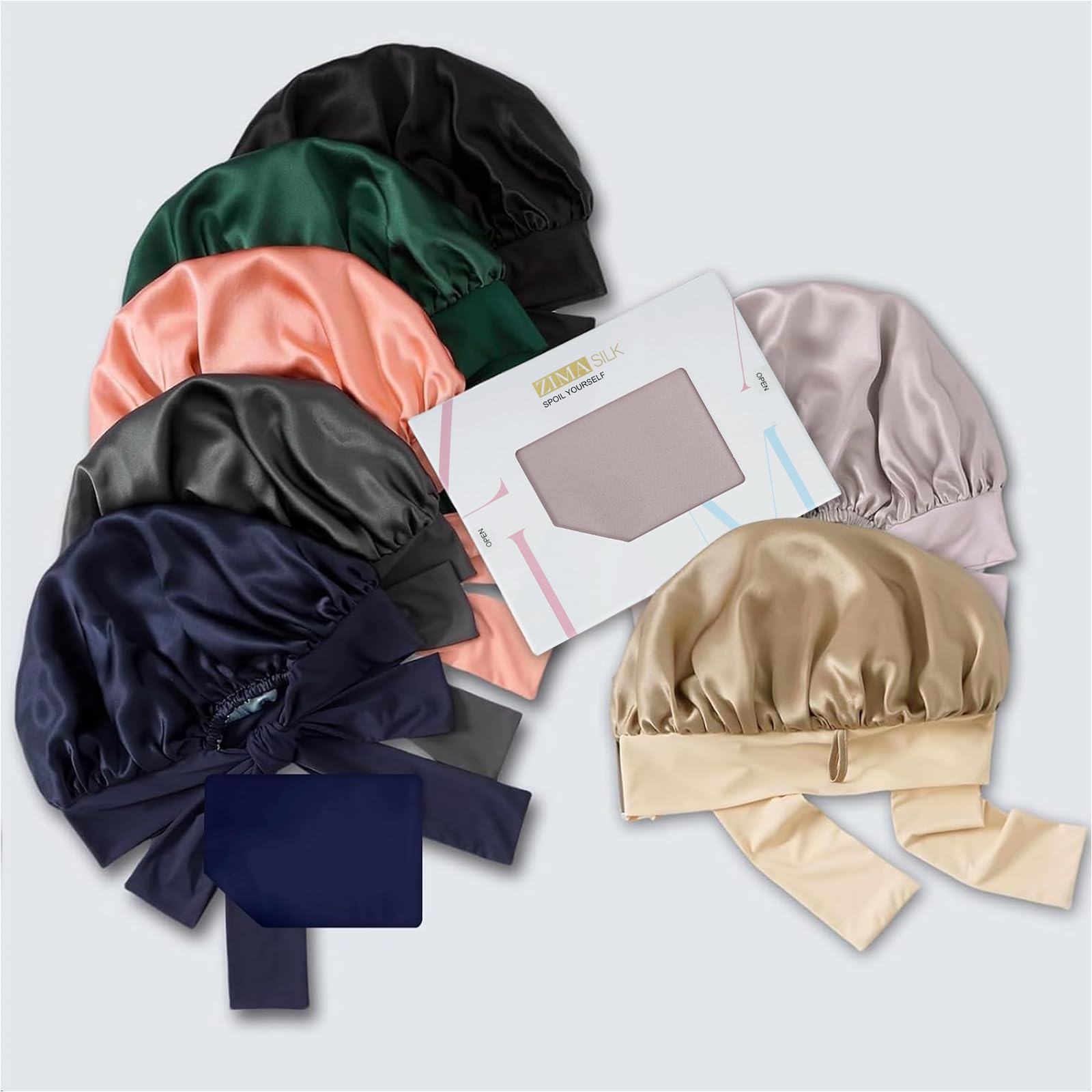 ZIMASILK care label and OEKO-TEX tag showing certified, skin-friendly materials
