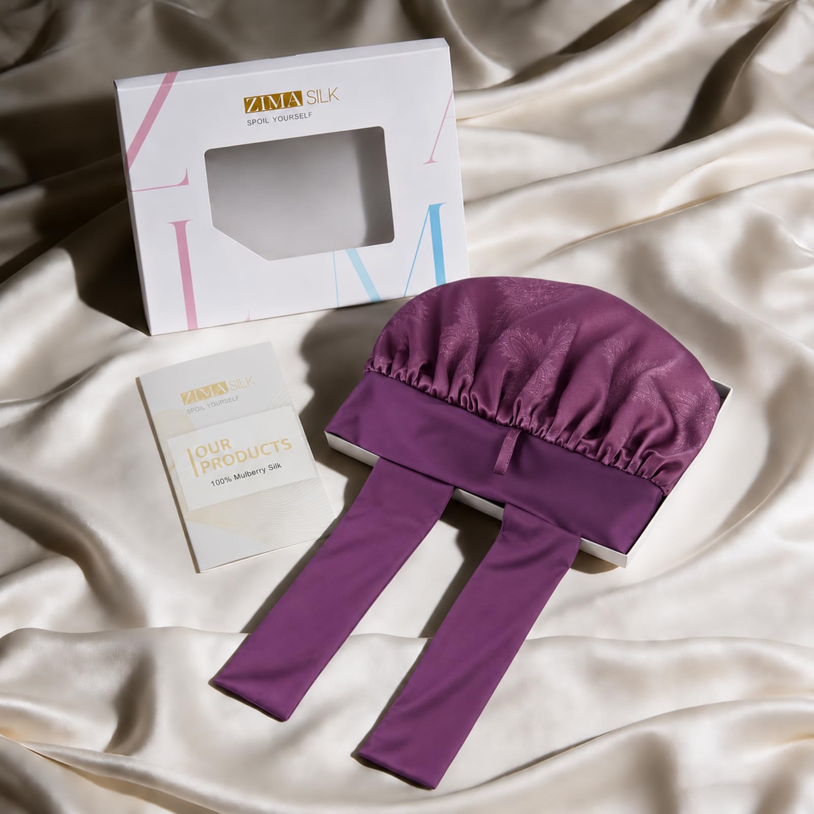 ZIMASILK interior lining texture highlighting soft hypoallergenic silk surface