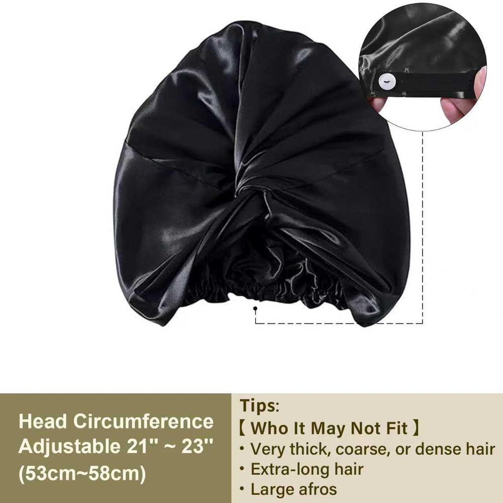 ZIMASILK model wearing bonnet in bed showing reduced morning frizz