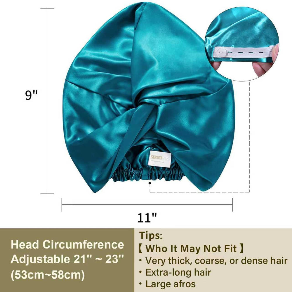 ZIMASILK bonnet beside ruler demonstrating size fit for average head