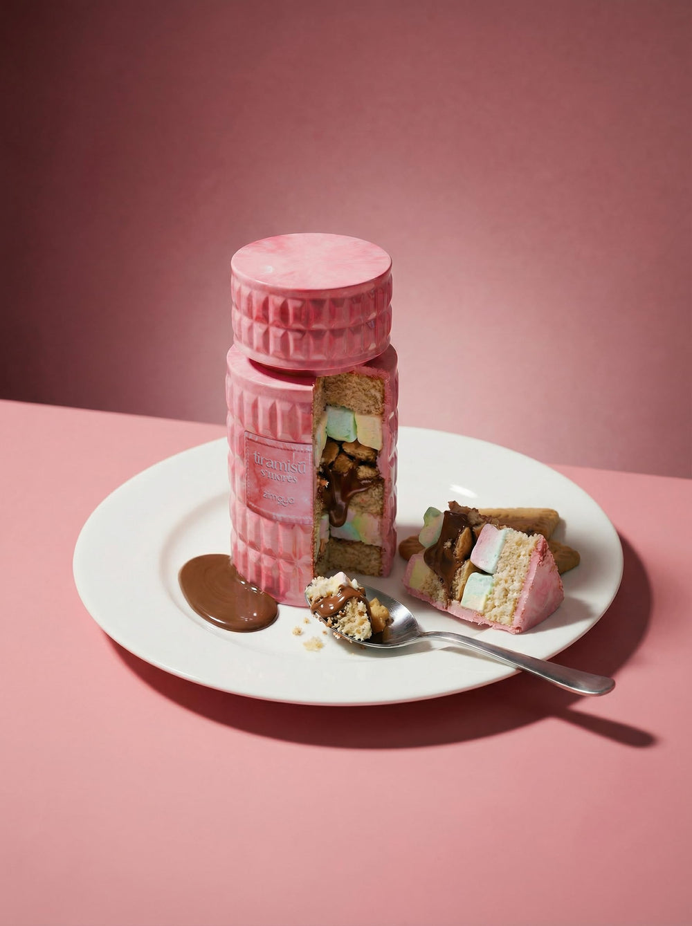 zimaya bottle beside dessert props conveying cozy, indulgent fragrance