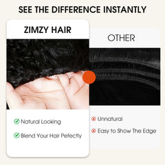 zimzy wig blended on model demonstrating seamless hairline and natural look