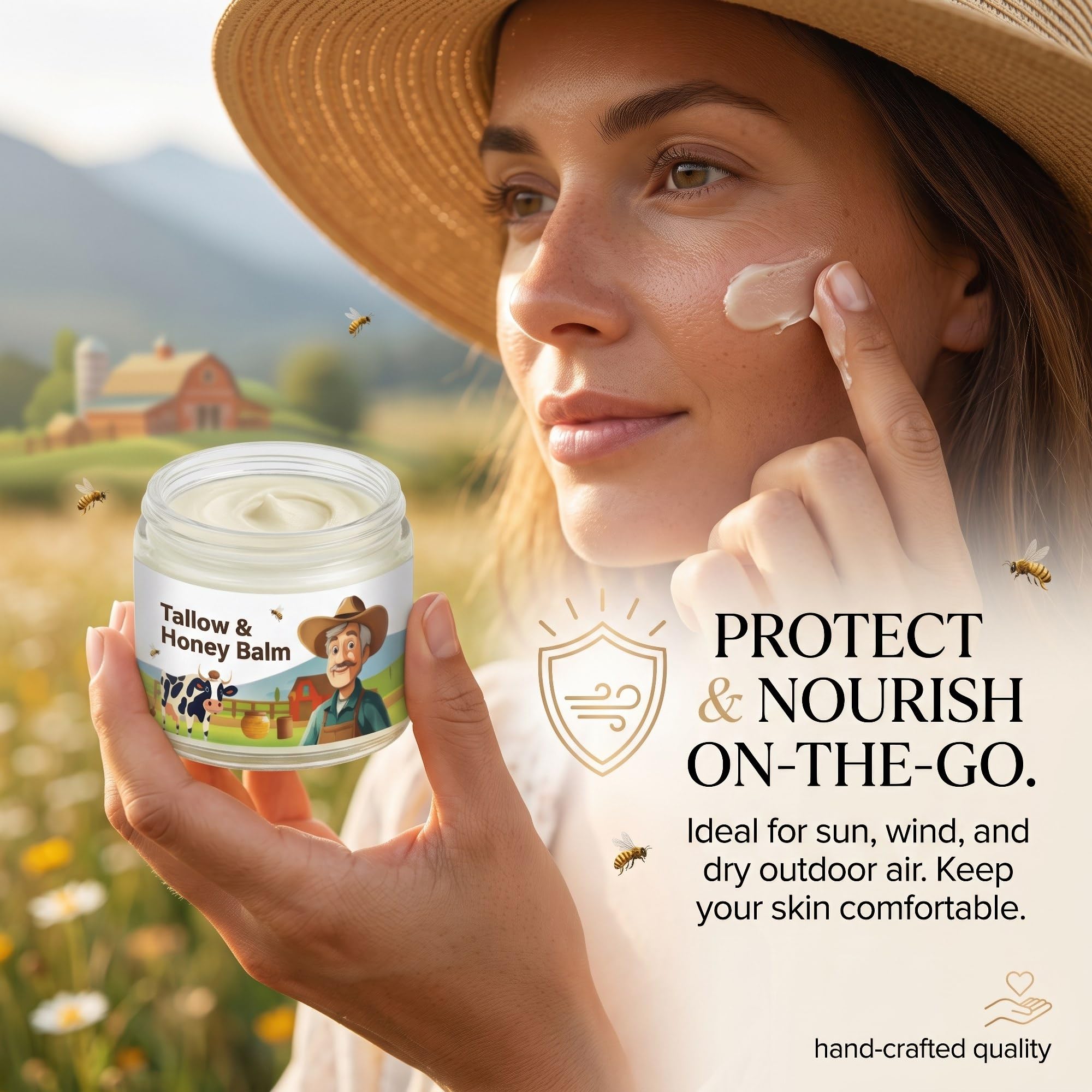 ZITNODO label close-up listing beef tallow and raw wild honey for ingredient transparency