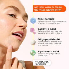 ZitSticka patch applied on skin protecting and flattening a small blemish