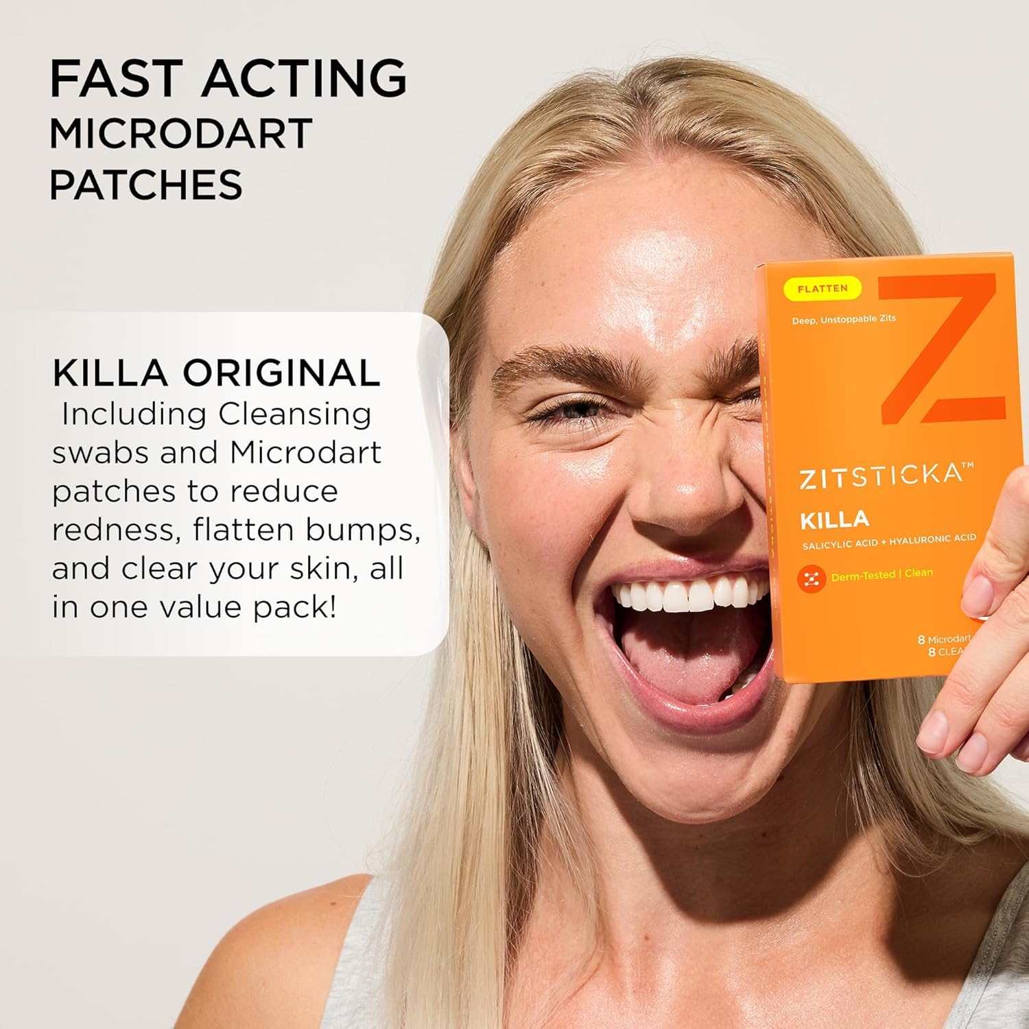 ZitSticka patch applied to cheek demonstrating discreet wear