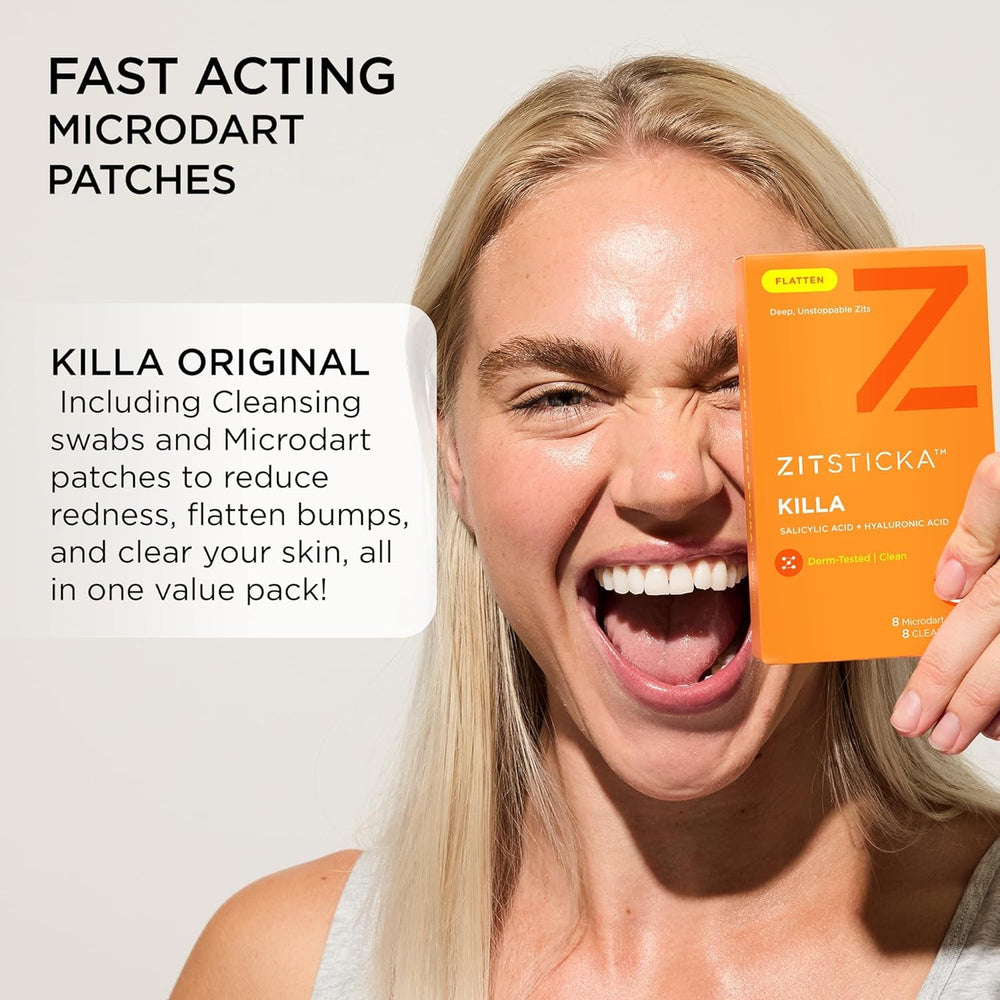ZitSticka patch applied to cheek demonstrating discreet wear
