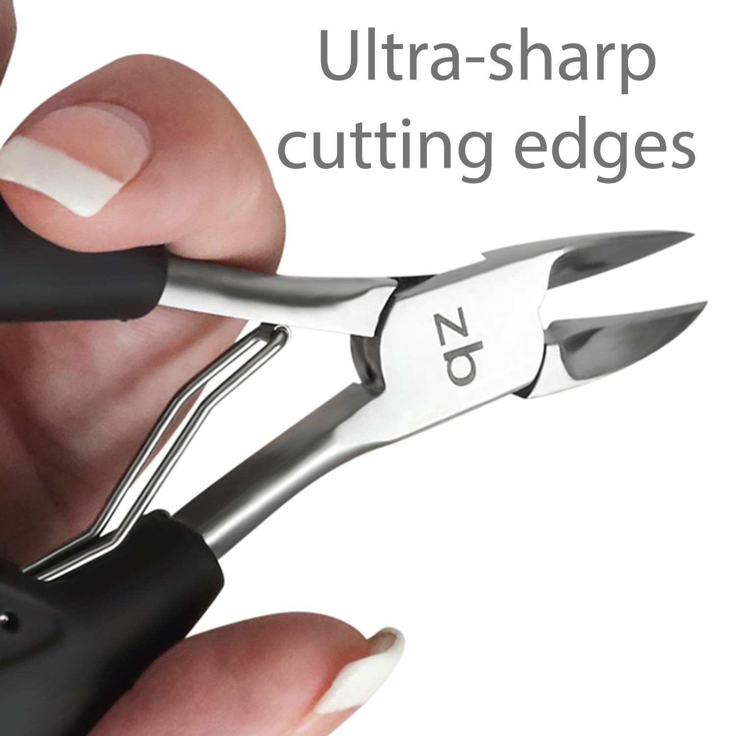Zizzili Basics used trimming a thick toenail for safe home pedicure
